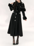 1950S Black Beaded Vintage Cape Long Coat