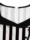 Beetlejuice Costume 1950S Dress With Black and White Vertical Stripe